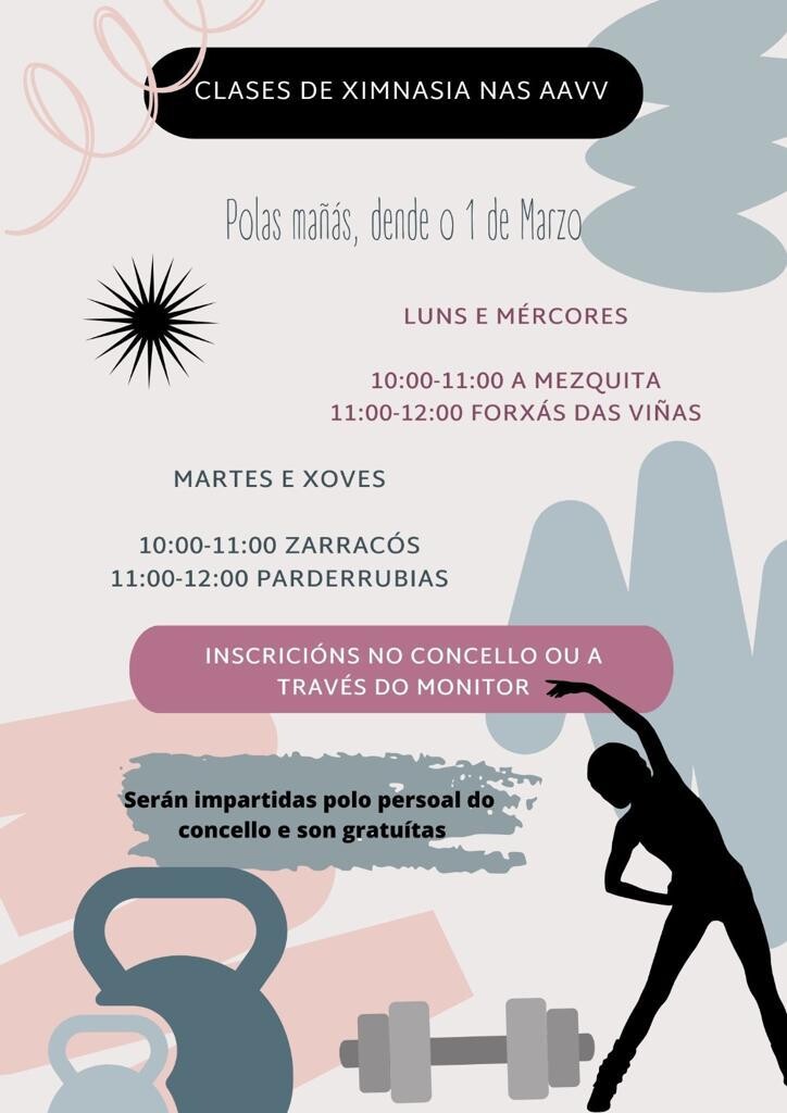 O Concello impartirá clases de ximnasia no local sociocultural de Zarracós