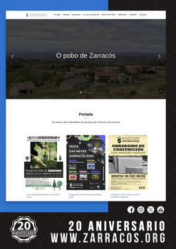 A páxina na internet da parroquia de Zarracós cumpre 20 anos