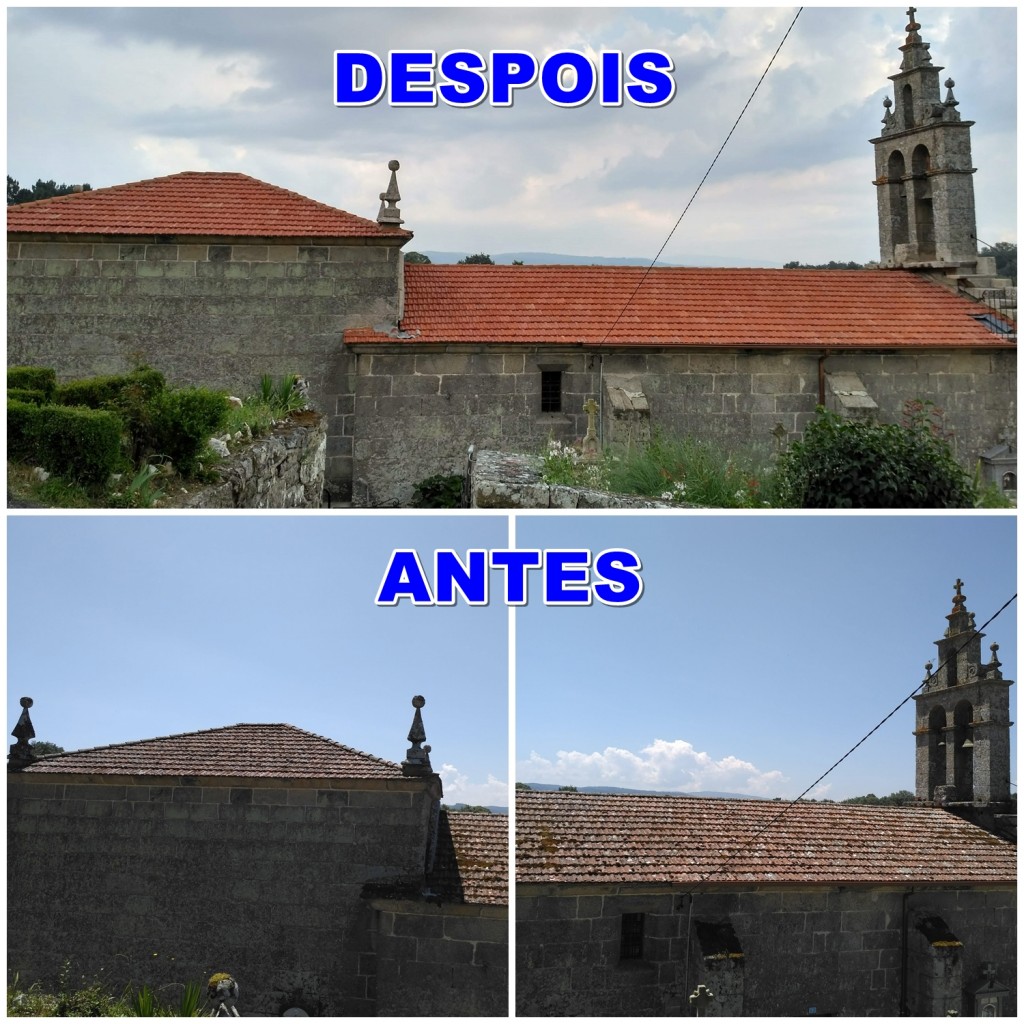 O tellado da Igrexa Parroquial de Zarracós loce como novo