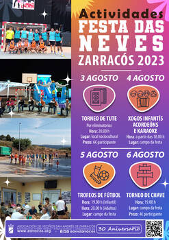 Actividades festa das Neves Zarracós 2023