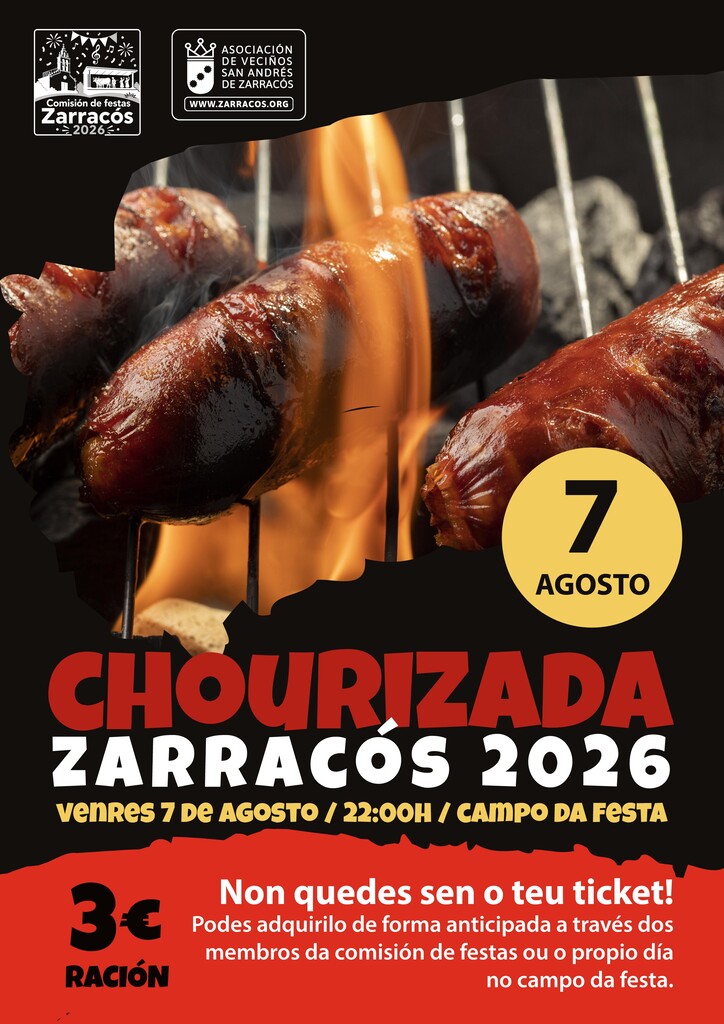 A II Chourizada de Zarracós celebrarase o 7 de agosto no Campo da Festa