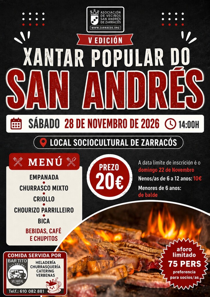 V Xantar Popular do San Andrés en Zarracós