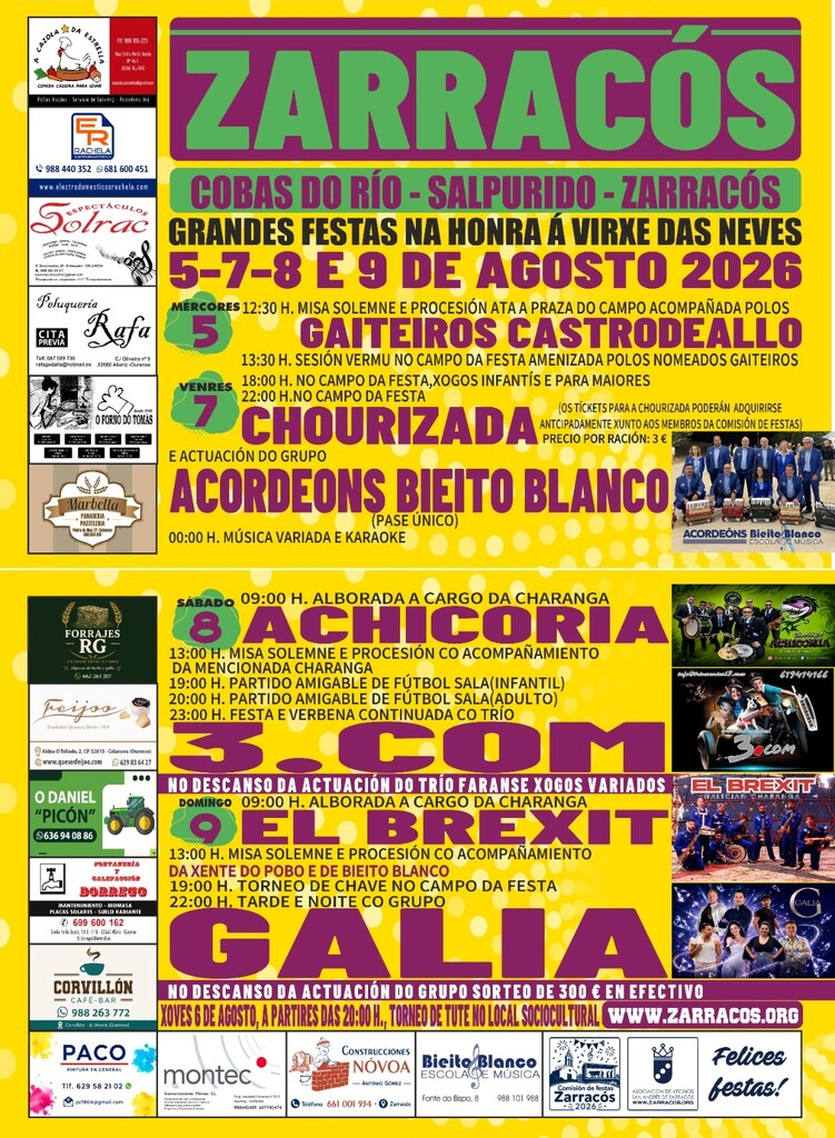 Cartel festa das Neves Zarracós 2026