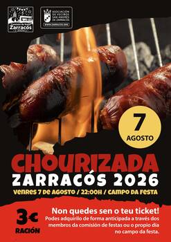 A II Chourizada de Zarracós celebrarase o 7 de agosto no Campo da Festa